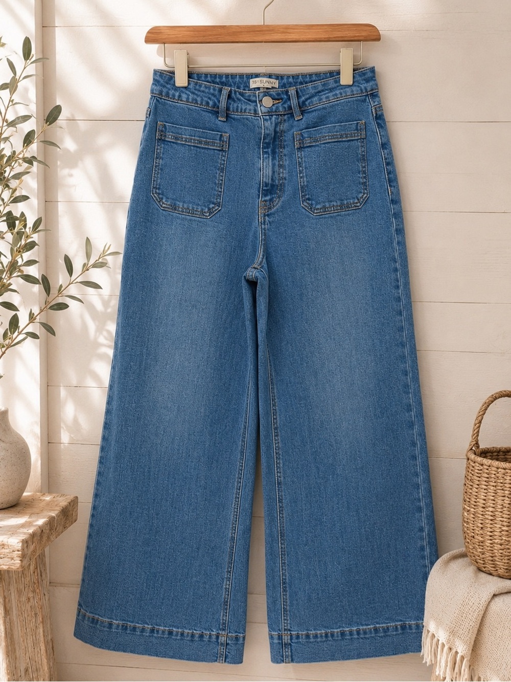 ✨ 78 & Sunny Medium Blue Wash Caroline Wide Leg Jeans Size 8 ✨